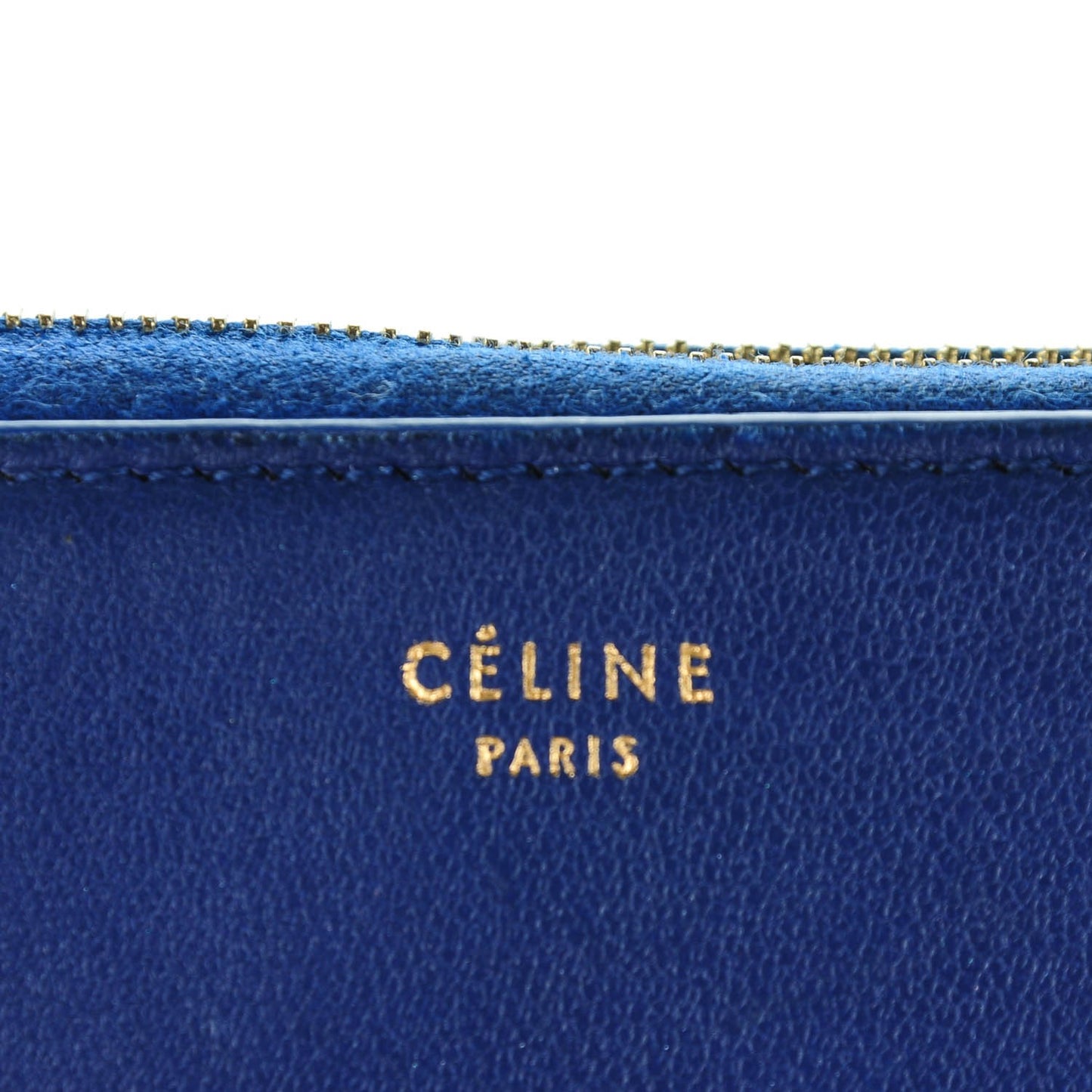 Lambskin Large Zip Around Multifunction Wallet Indigo Beige