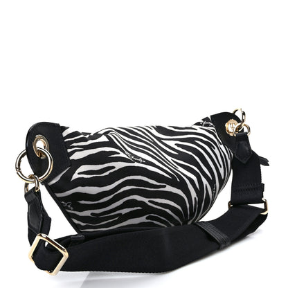 Jimmy Choo Nylon Zebra Candice Belt Bag Black White 3 of 8