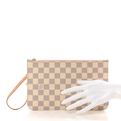 Louis Vuitton Damier Azur Neverfull MM GM Pochette Rose Ballerine 2 of 8
