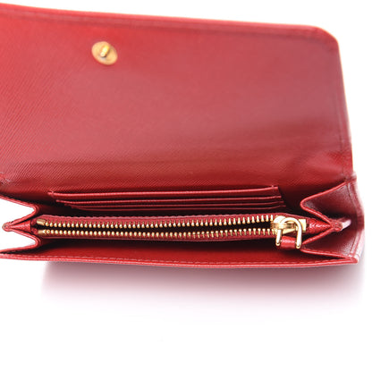 Prada Saffiano Metal Wristlet Wallet Fuoco 5 of 11