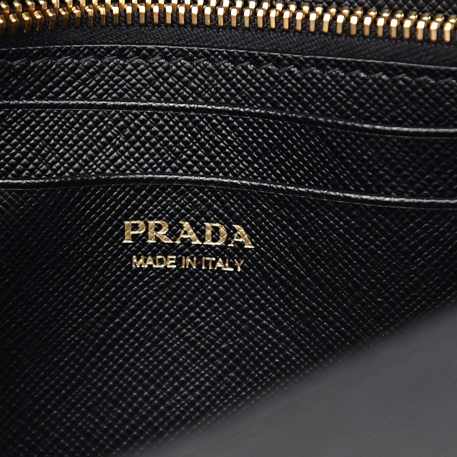 Prada Saffiano Lux Monochrome Chain Wallet Black 5 of 9