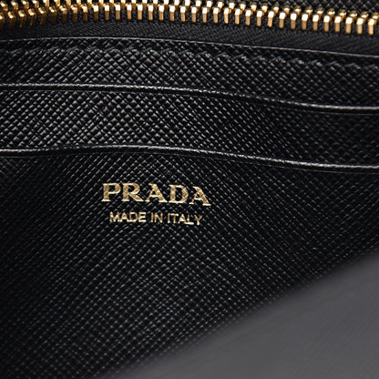 Prada Saffiano Lux Monochrome Chain Wallet Black 5 of 9