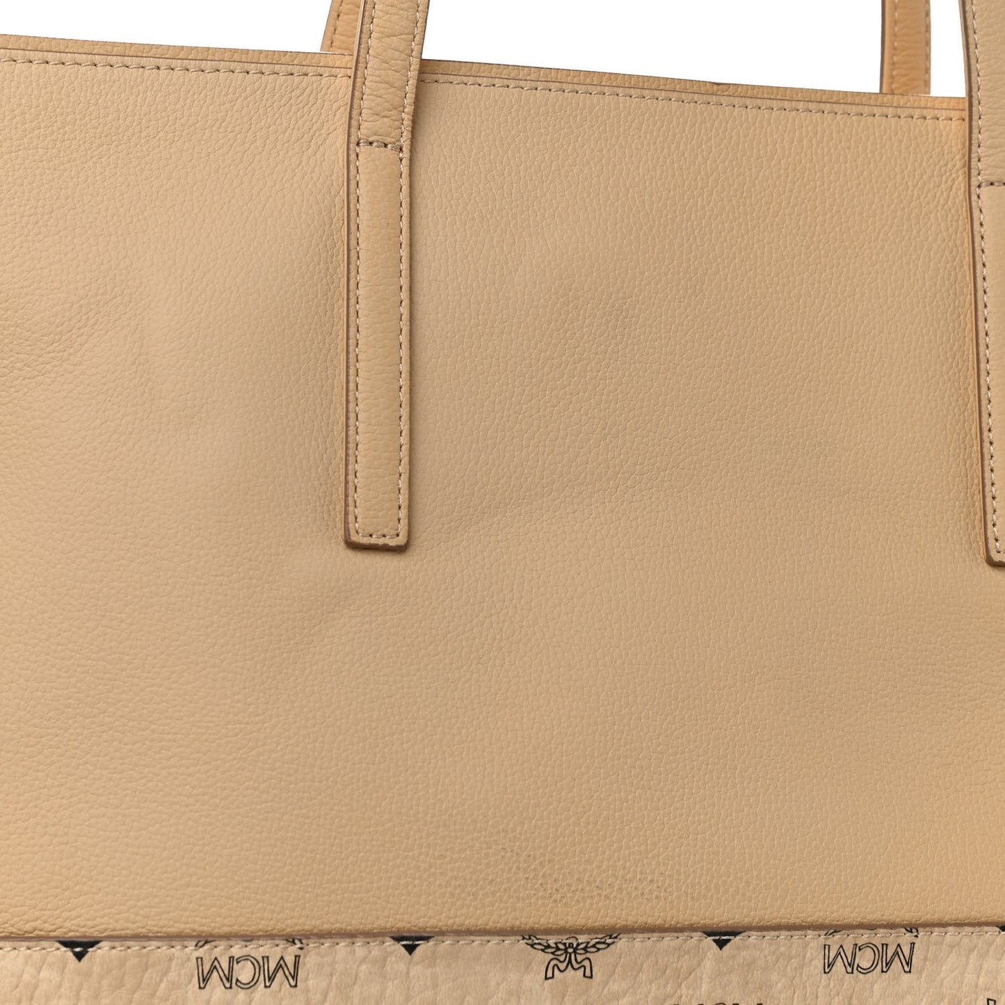 Calfskin Visetos Anya Shopper Tote Beige