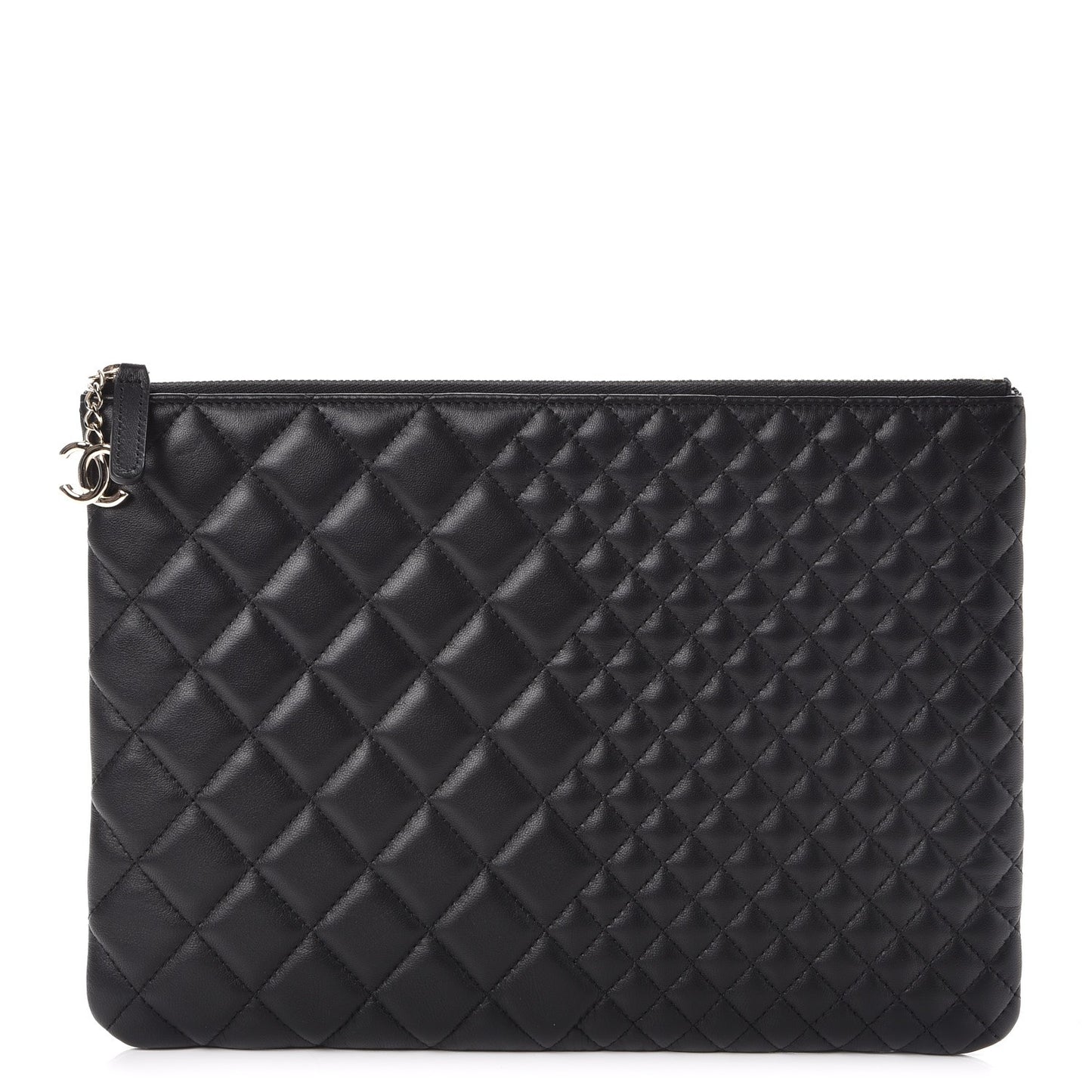 Lambskin Bi Quilted Medium Cosmetic Case Black