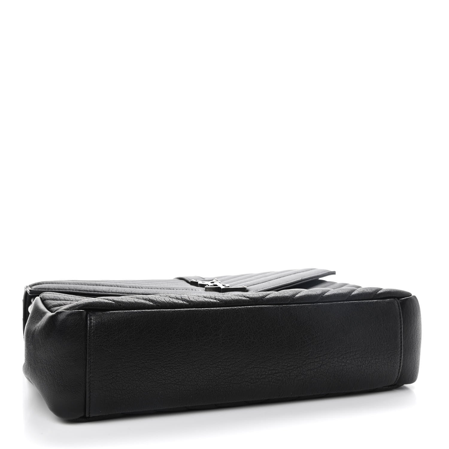 Saint Laurent Sheepskin Matelasse Chevron Monogram Large College Satchel Black 4 of 10