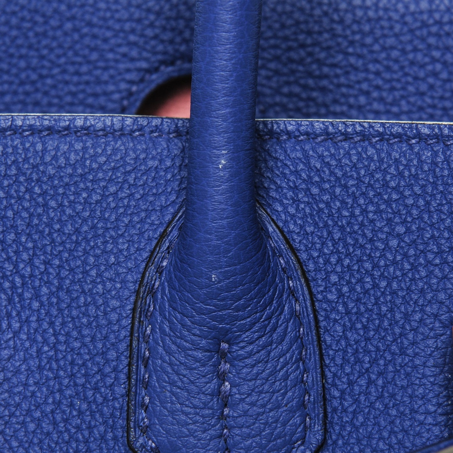 Togo Horseshoe Birkin 30 Bleu Electrique Rose Lipstick