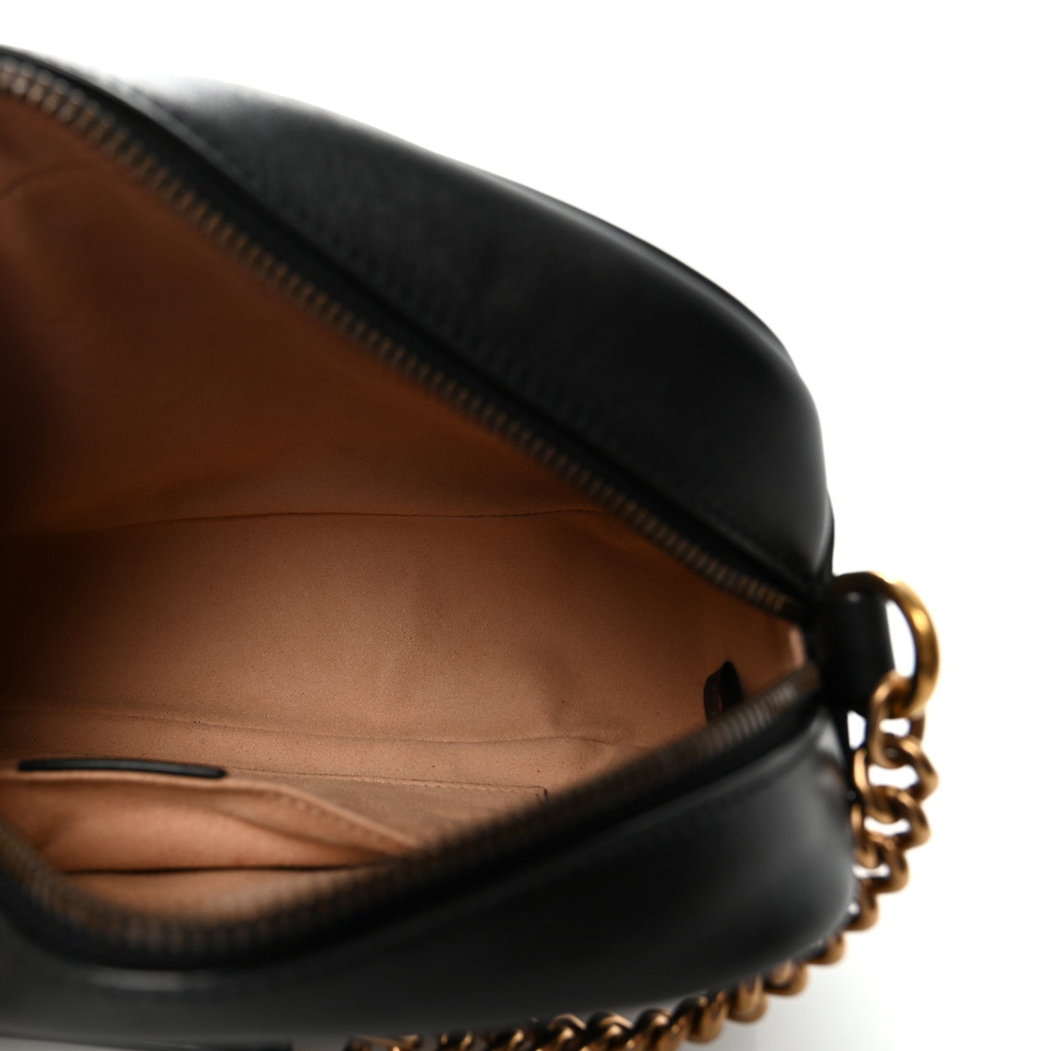 Gucci Calfskin Matelasse Small GG Marmont Chain Shoulder Bag Black 5 of 10