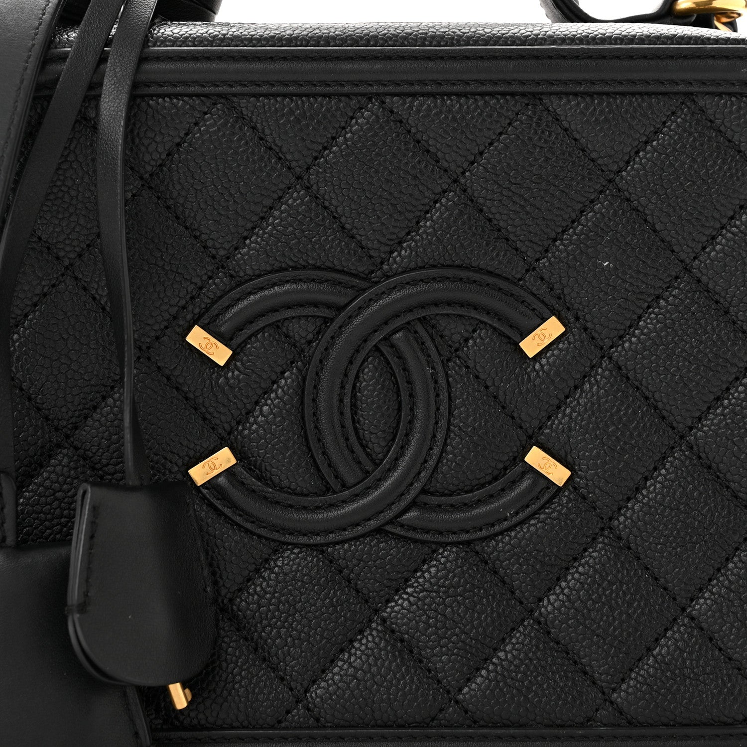 Chanel Caviar Quilted Medium CC Filigree Vanity Case Black 8 of 12