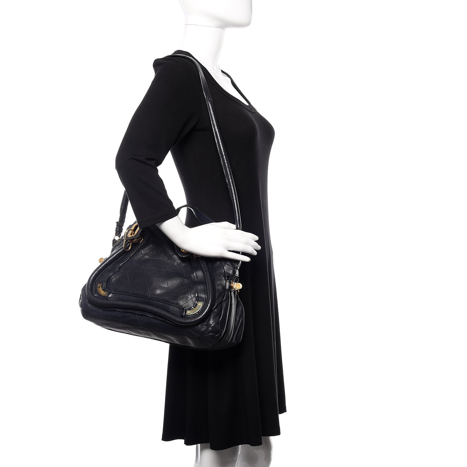 Chloe Sheepskin Stitched Medium Paraty Navy 2 of 14