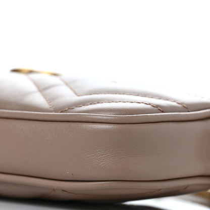 Gucci Calfskin Matelasse Mini GG Marmont Chain Crossbody Bag Porcelain Rose 9 of 10