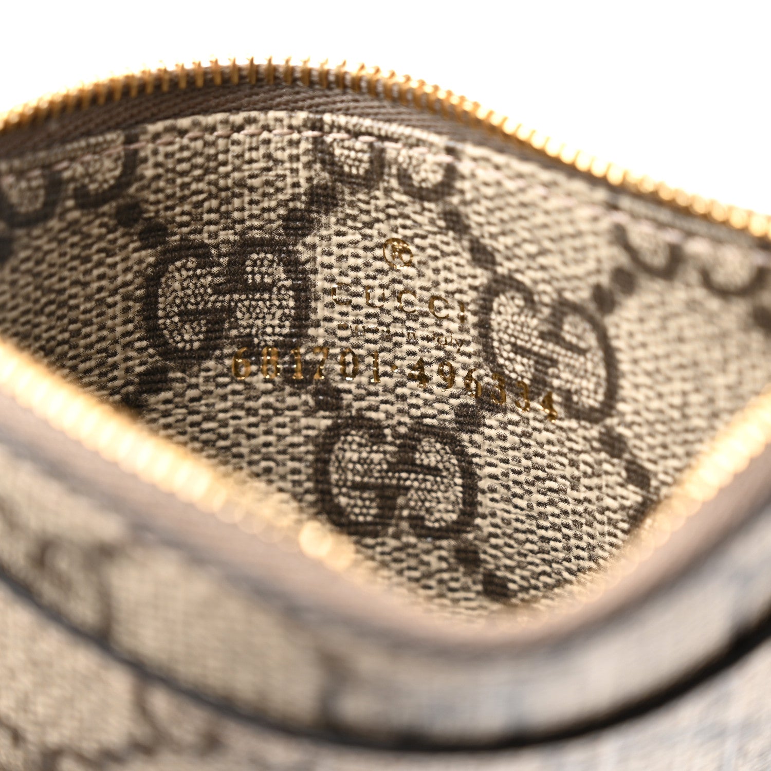 Gucci X BALENCIAGA GG Supreme Monogram Zip Card Case Beige Ebony 5 of 5