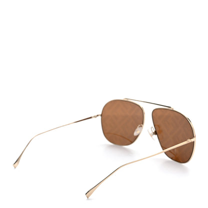 Fendi Metal Fendi Forever Aviator Sunglasses FF0407/G/S Gold 4 of 7