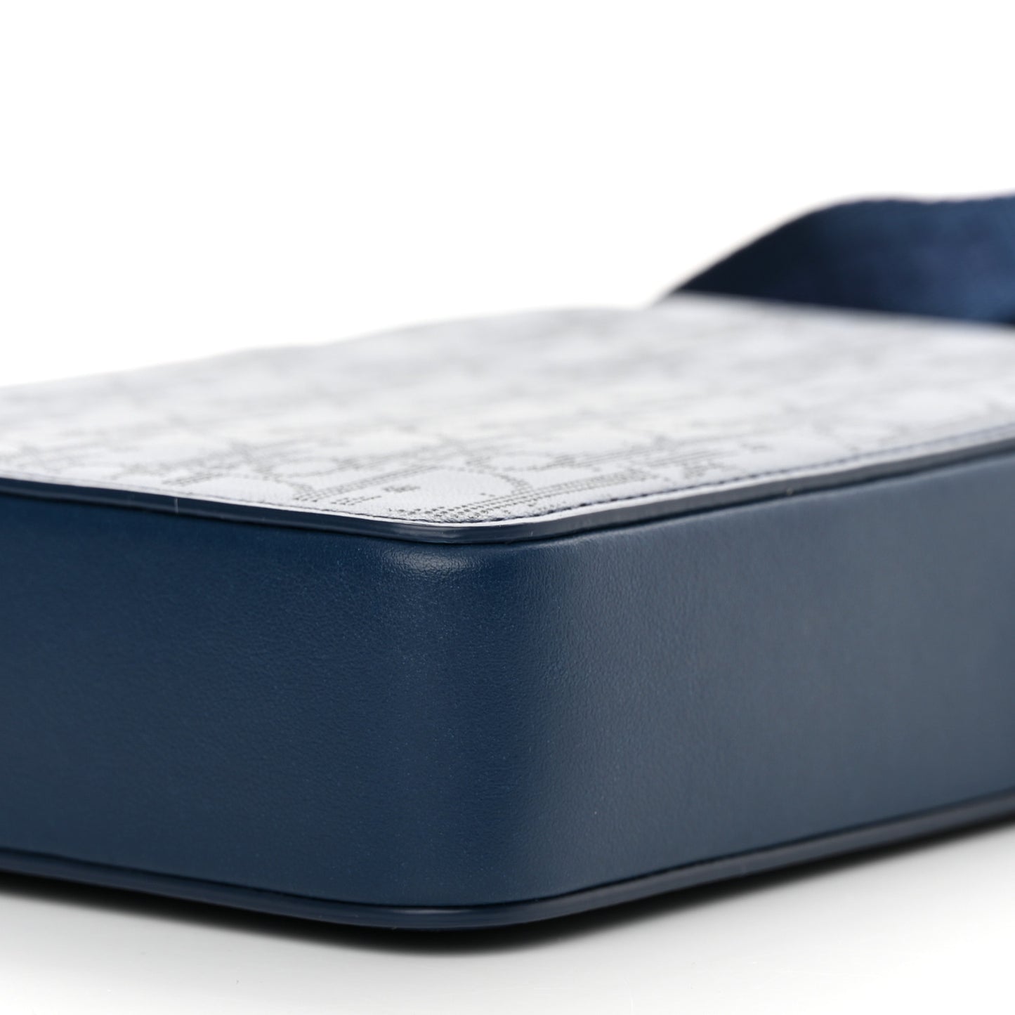 Calfskin Oblique Galaxy Perforated World Tour Messenger Pouch Blue White