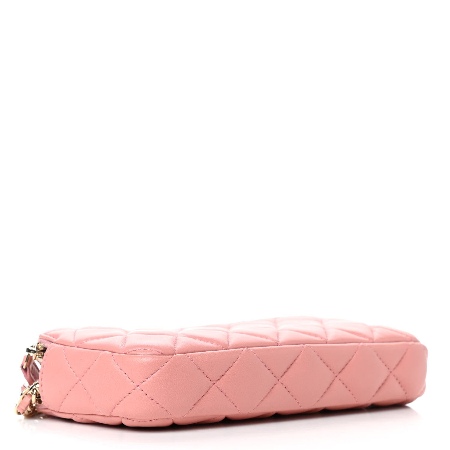 Chanel Lambskin Quilted Small Clutch With Chain Pink 3 of 13