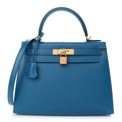 Hermes Tadelakt Kelly Sellier 28 Bleu Izmir 1 of 11