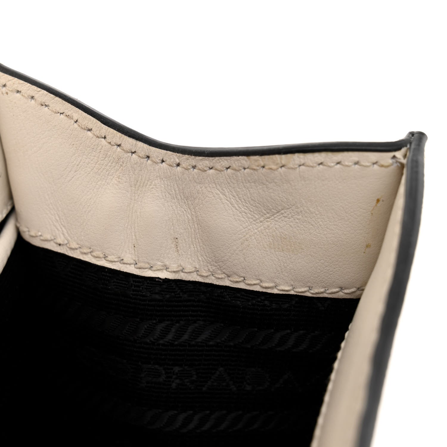 Prada Saffiano Chain Shoulder Bag White 10 of 10