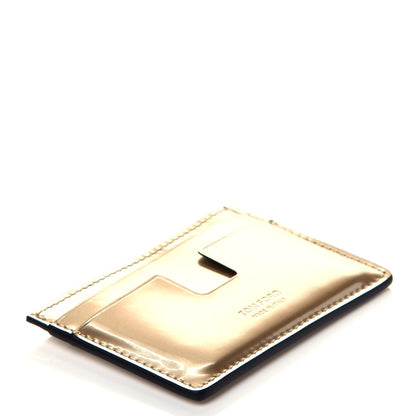 Tom Ford Metallic Calfskin Card Holder Gold 4 of 7