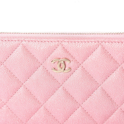 Chanel Iridescent Caviar Quilted Medium Zip Around Wallet Pink 11 of 12