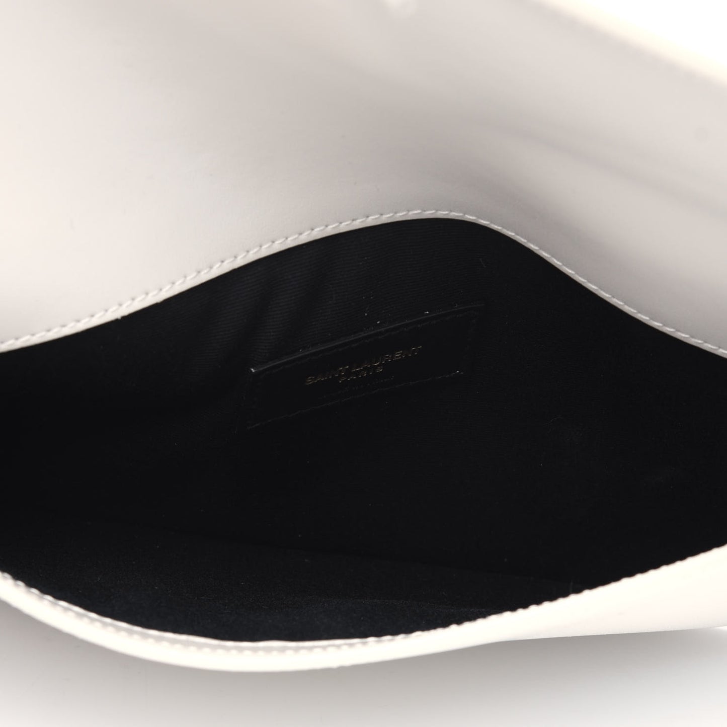 Smooth Shiny Calfskin Uptown Pouch Crema Soft