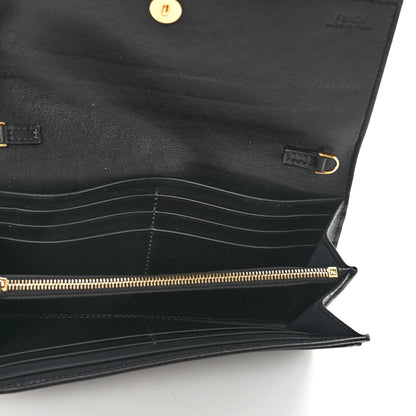Fendi Vitello Liberty Century Lucido By The Way Continental Wallet On Chain Black 4 of 9