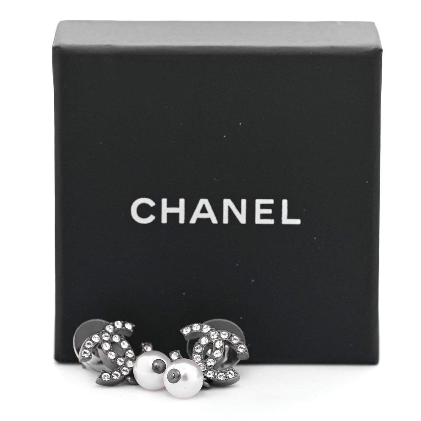 Crystal Pearl CC Drop Earrings
