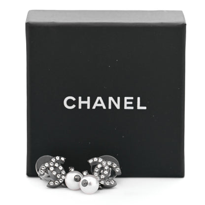 Chanel Crystal Pearl CC Drop Earrings 5 of 5