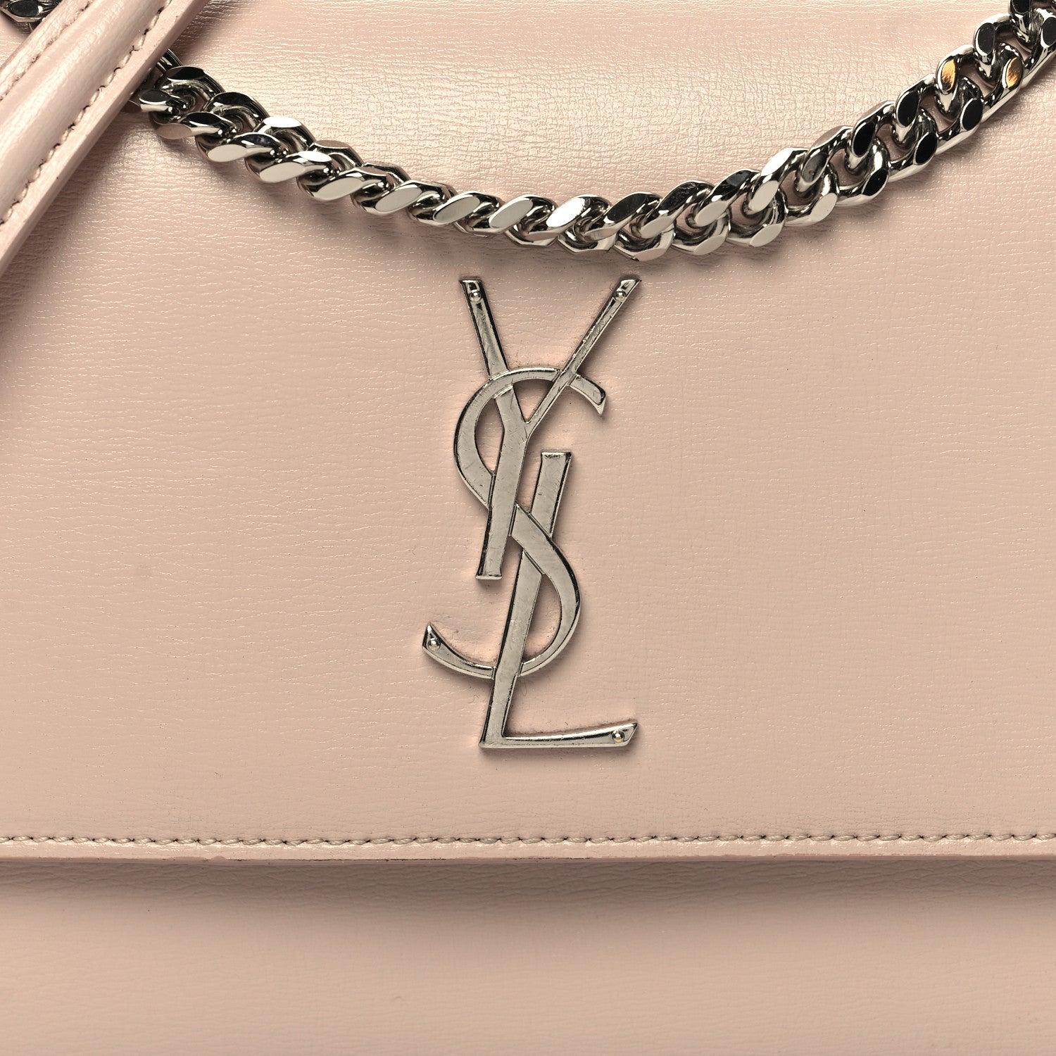 Saint Laurent Calfskin Medium Monogram Sunset Marble Pink 9 of 16