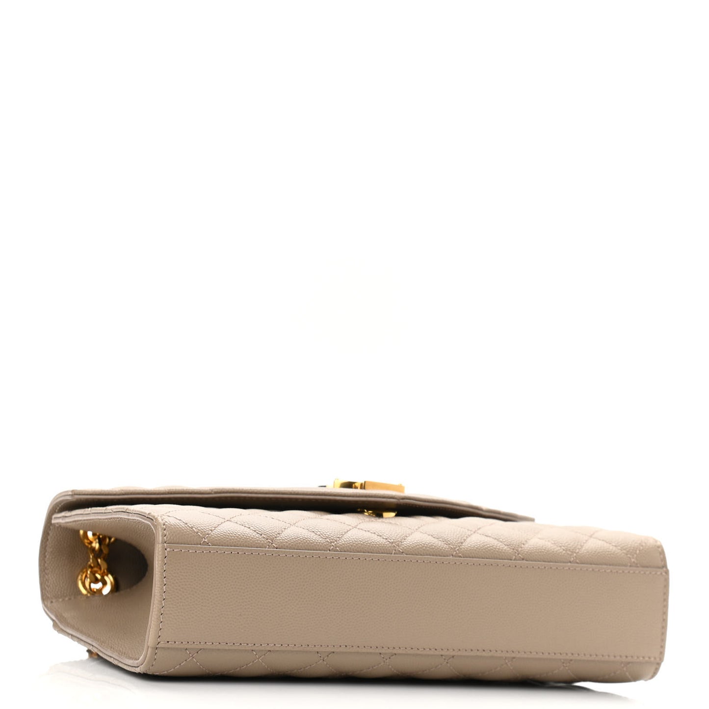 Grain De Poudre Textured Mixed Matelasse Medium Triquilt Monogram Satchel Dark Beige