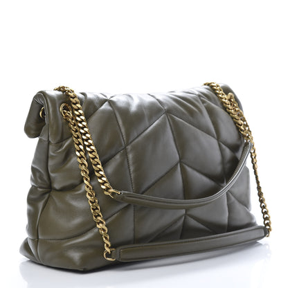 Saint Laurent Lambskin Quilted Medium Loulou Puffer Monogram Chain Satchel Seaweed 3 of 11