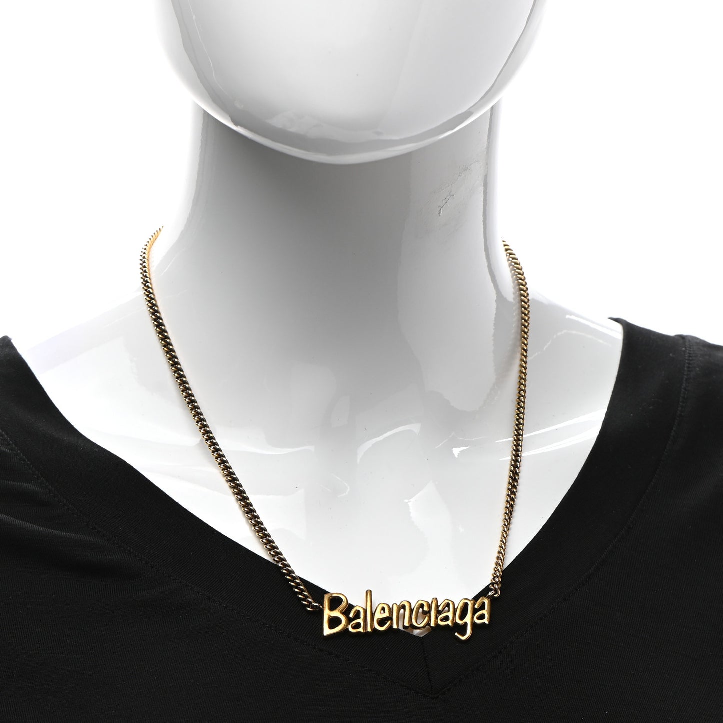 Metal Logo Necklace Gold