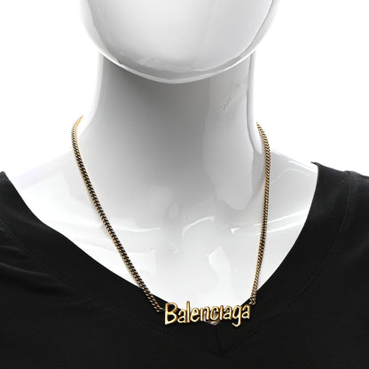 Balenciaga Metal Logo Necklace Gold 2 of 7