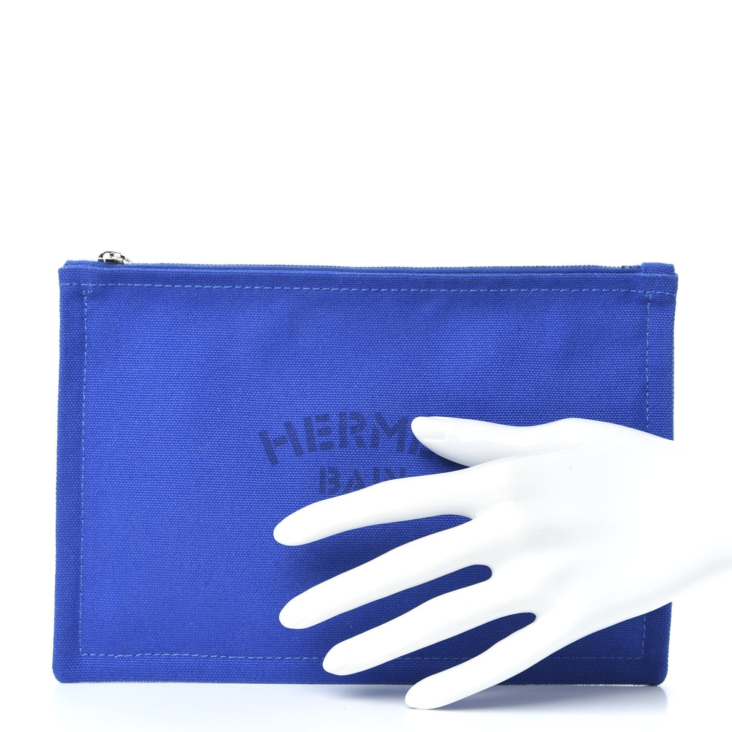 Hermes Toile Flat Yachting Pouch Bleu Electrique 2 of 6