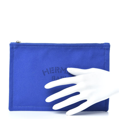 Hermes Toile Flat Yachting Pouch Bleu Electrique 2 of 6