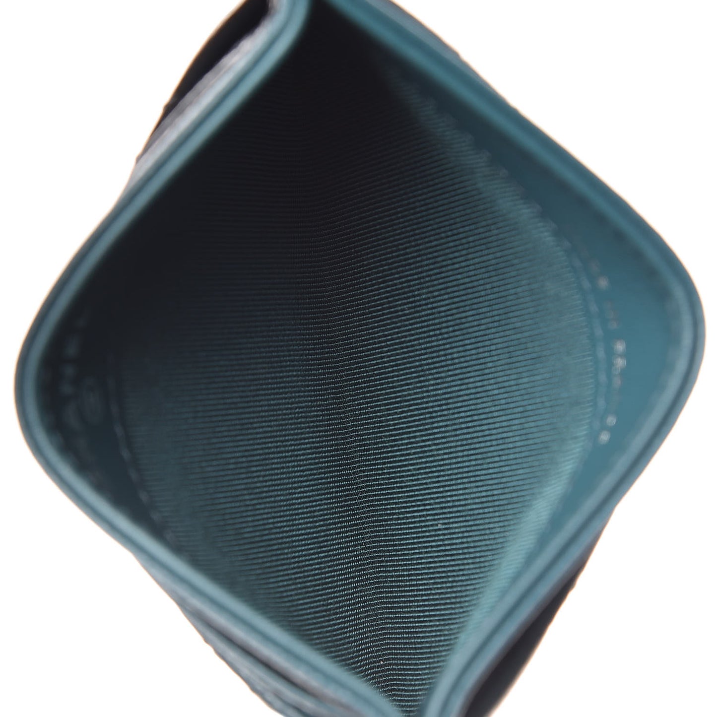 Caviar Quilted Card Holder Dark Turquoise