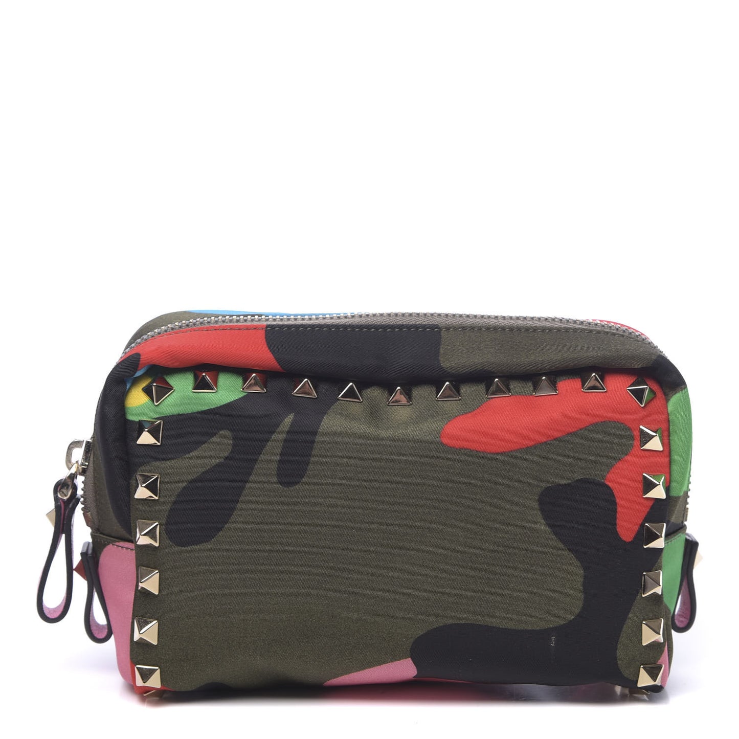 Nylon Camouflage Rockstud Pouch Multicolor