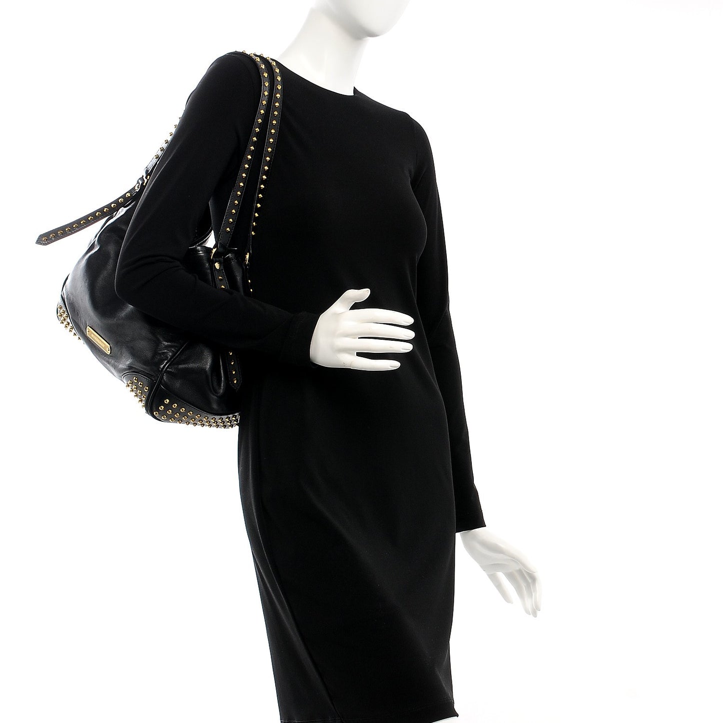 Lambskin Bridle Studs Small Canterbury Tote Black