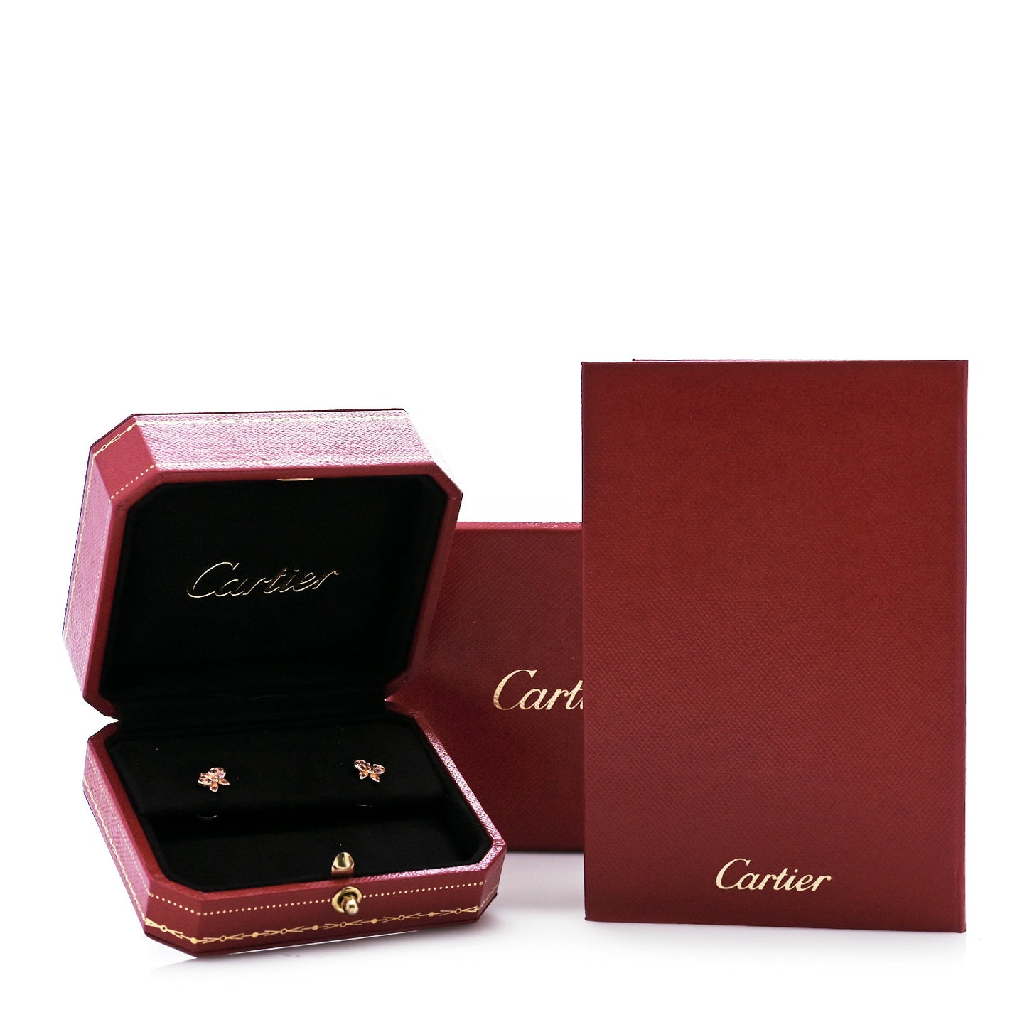 18K Pink Gold Diamond Pink Sapphire Caresse D'Orchidees Par Cartier Earrings