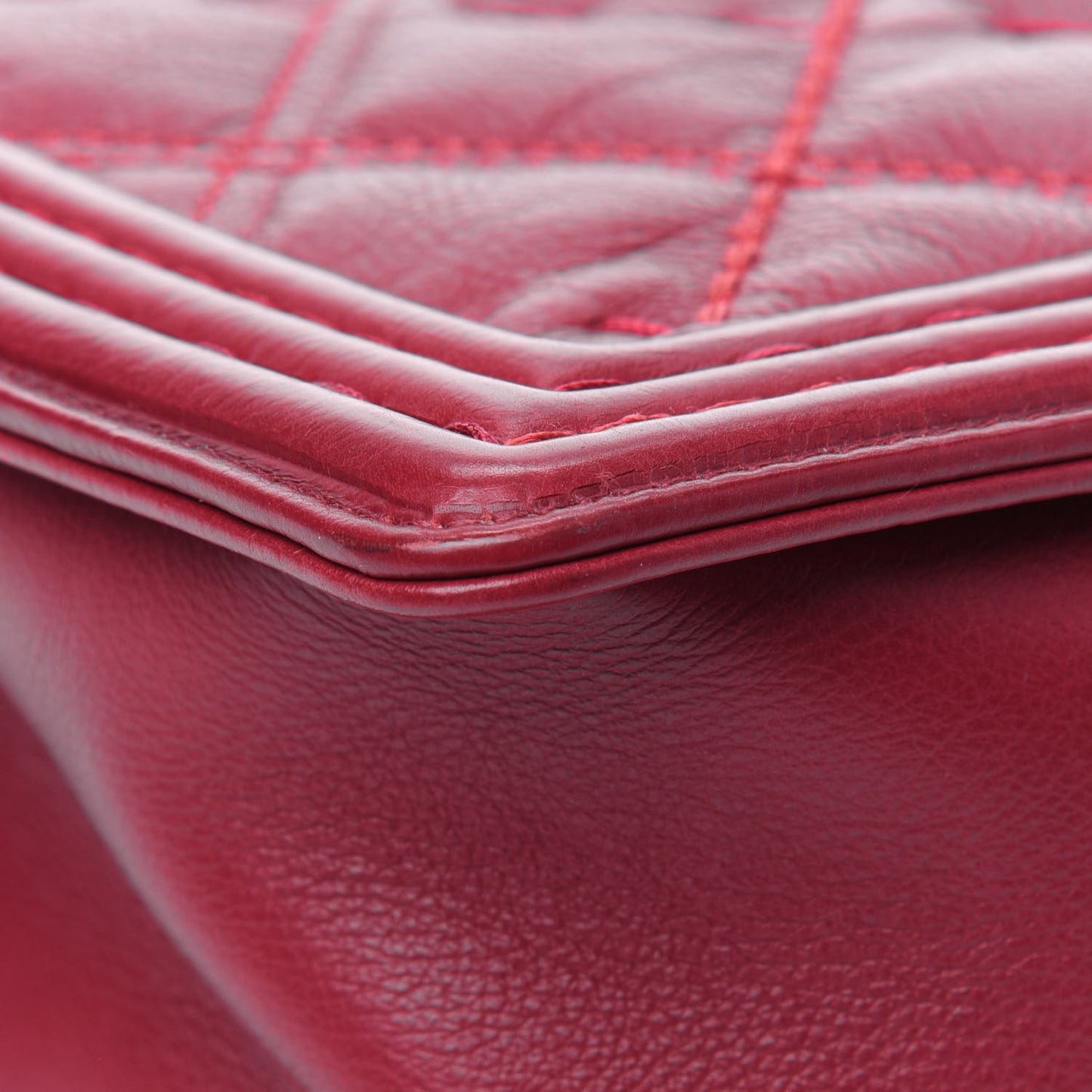 Calfskin Stitched New Medium Boy Flap Red
