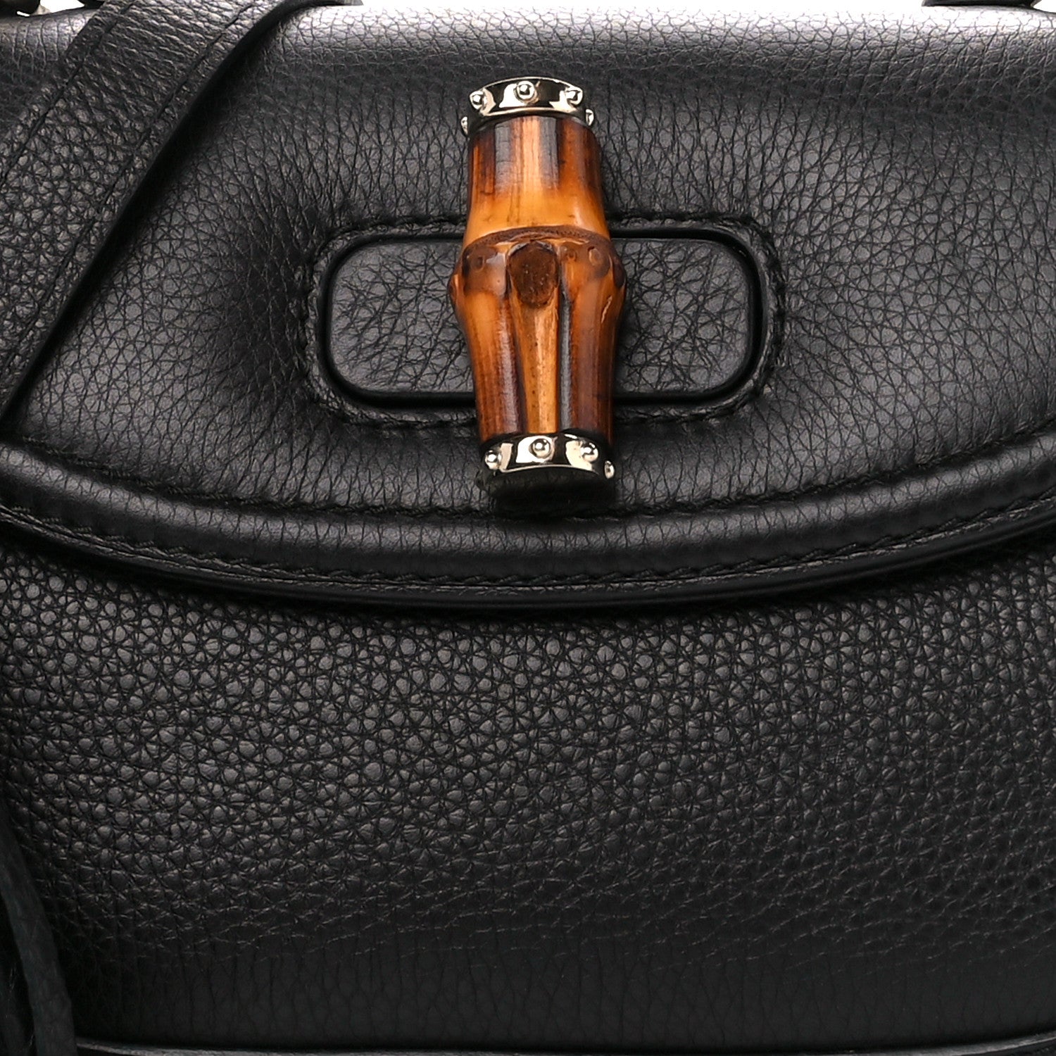 Gucci Calfskin Medium New Bamboo Top Handle Bag Black 13 of 15