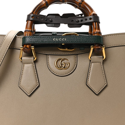 Gucci Wonka Grain Calfskin Small Diana Tote Bag Oatmeal Vintage Green 8 of 10