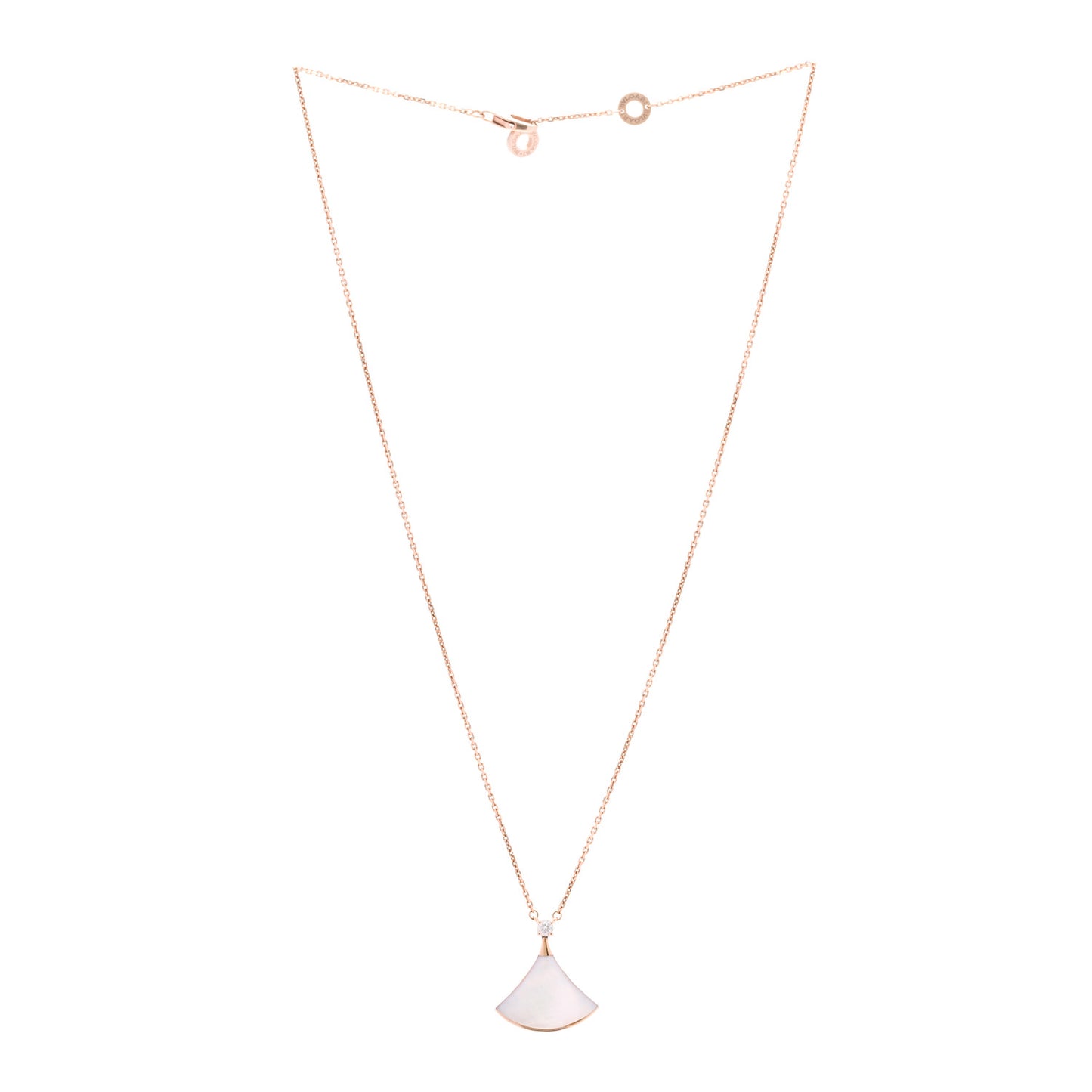18K Rose Gold Diamond Mother of Pearl Divas' Dream Pendant Necklace