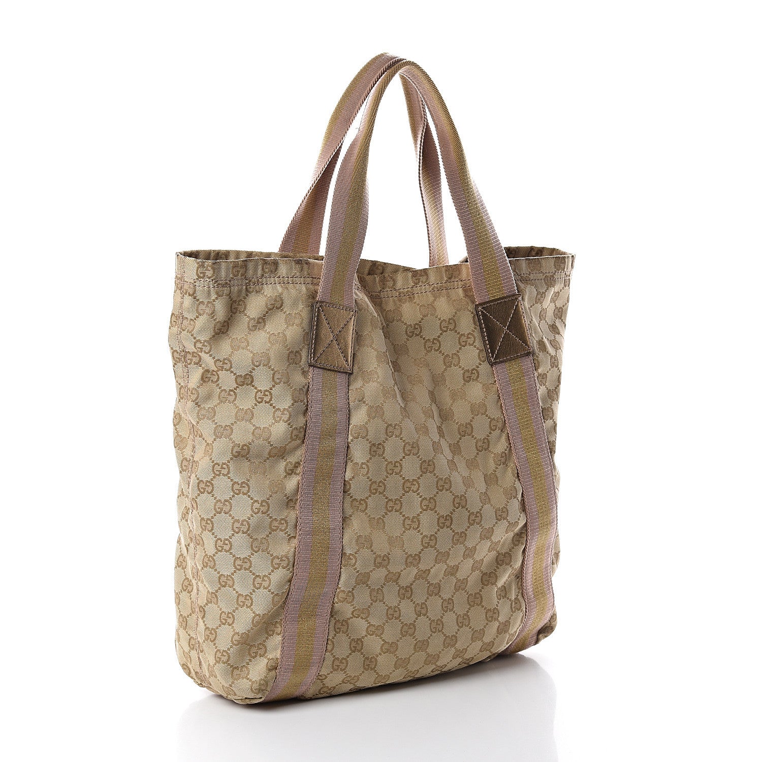 Gucci GG Monogram Medium Web Handle Vertical Tote Pink Gold 2 of 8
