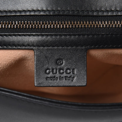 Gucci Calfskin Matelasse Small GG Marmont Shoulder Bag Black 6 of 14