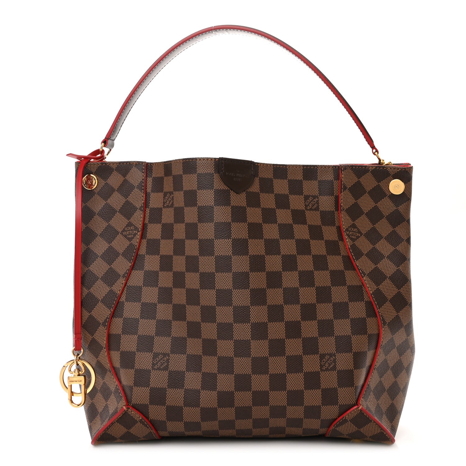 Louis Vuitton Damier Ebene Caissa Hobo Cherry 1 of 10