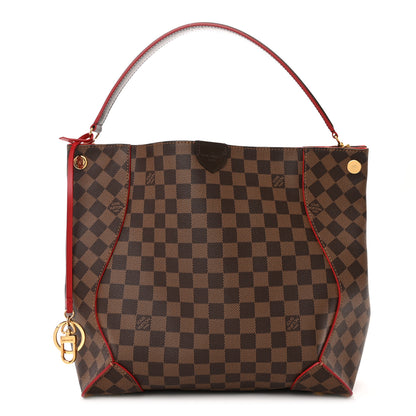 Louis Vuitton Damier Ebene Caissa Hobo Cherry 1 of 10