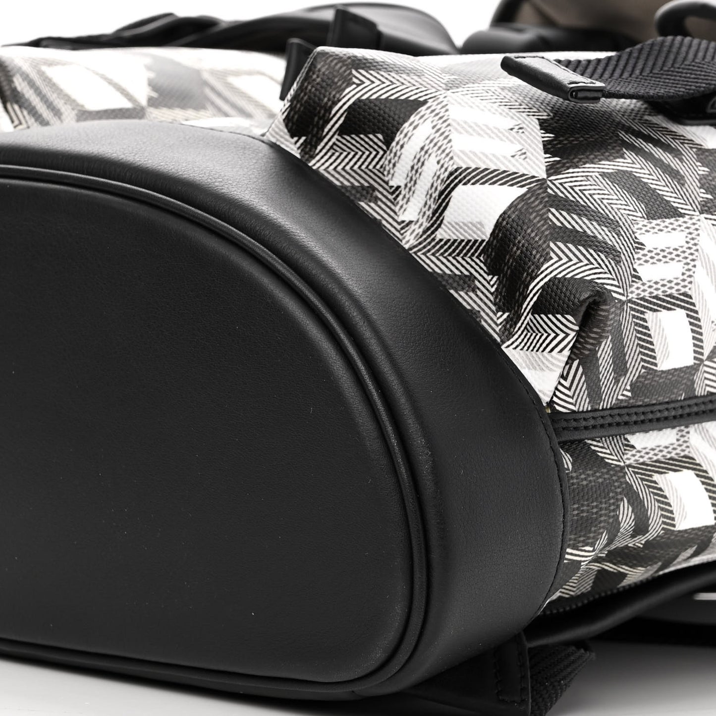 Canvas Nappa Cubic Monogram Medium Two-Pocket Brandenburg Backpack Black White