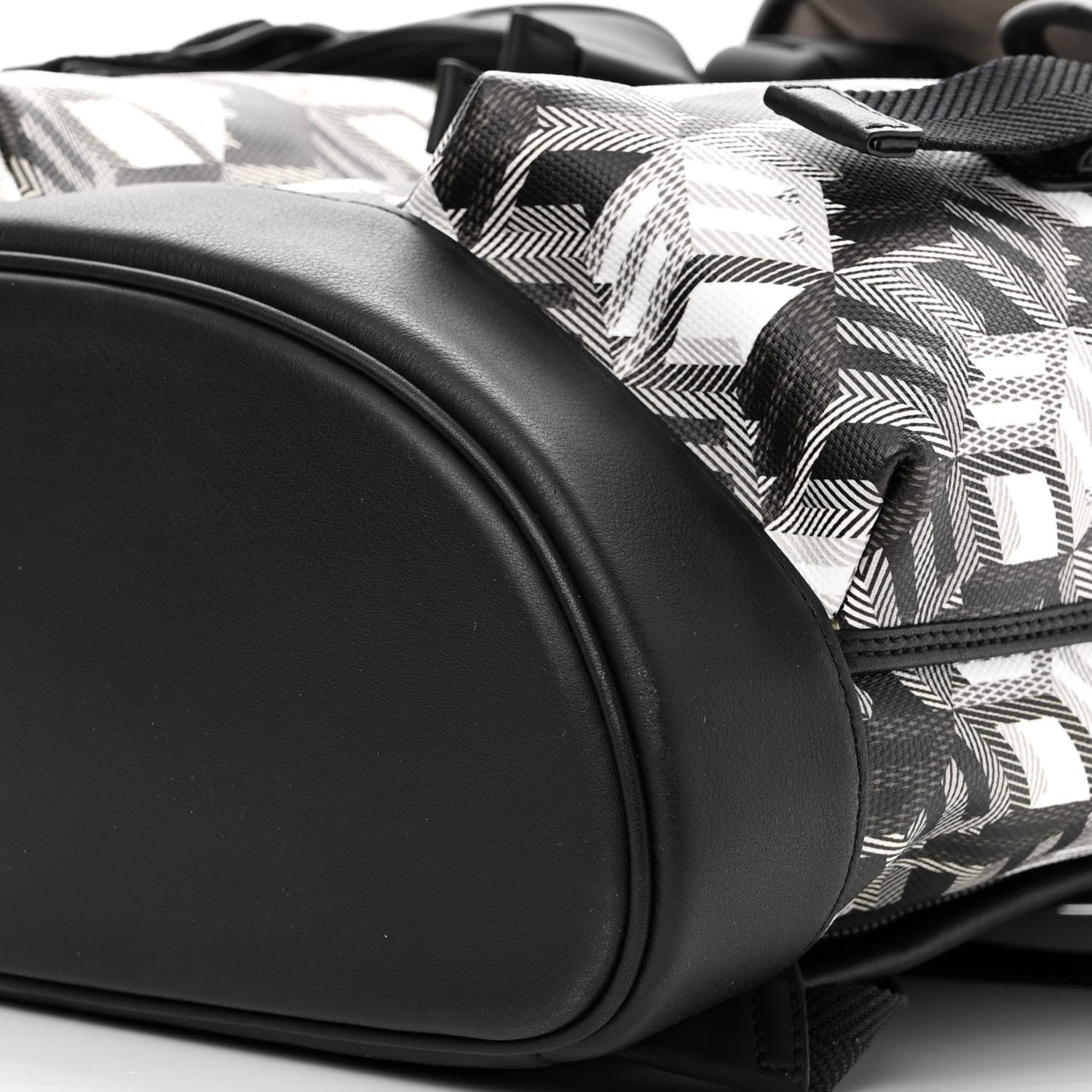 MCM Canvas Nappa Cubic Monogram Medium Two-Pocket Brandenburg Backpack Black White 10 of 10