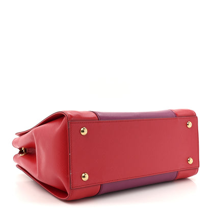 Salvatore Ferragamo Printed Calfskin Gancini Tote Red Purple 4 of 13