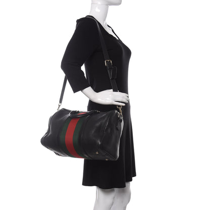 Gucci Calfskin Vintage Web Medium Boston Black 2 of 23