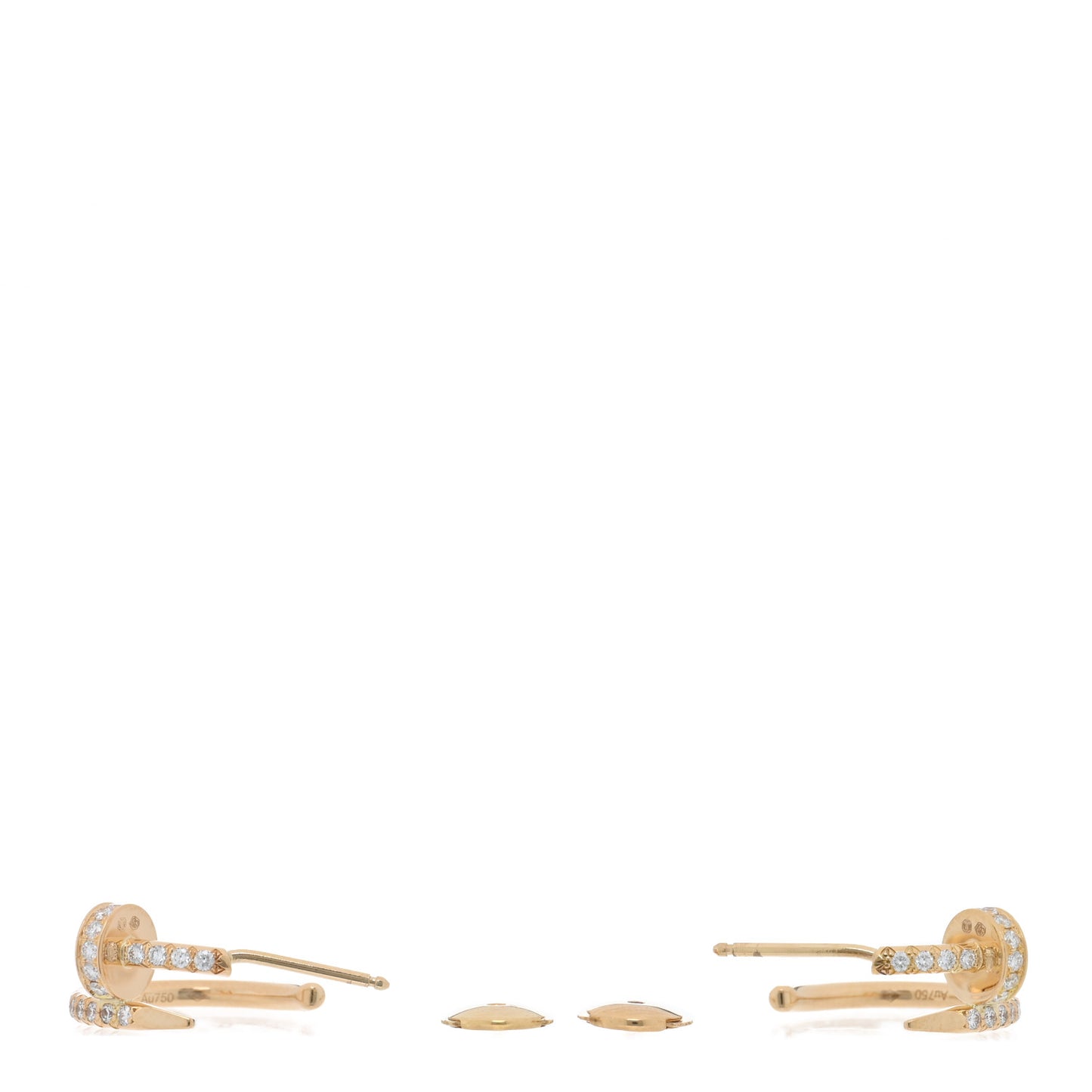 18K Yellow Gold Diamond Juste Un Clou Pave Hoop Earrings